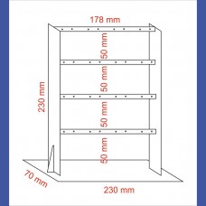 PENDIENTES    4 barras 16 pares 50 mm entre barras<br>Medidas: 230 x 70 x 230 mm<br>